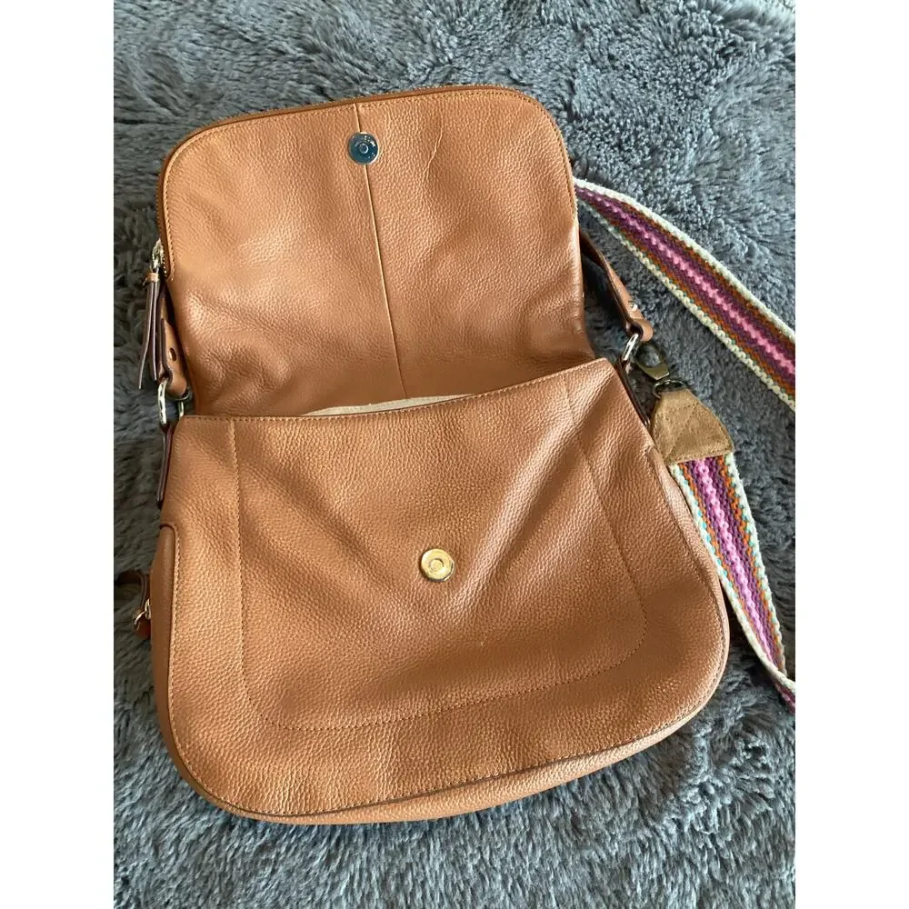 Nordstrom Women's Bella Leather Shoulder Crossbody Bag Casual‎ Minimalist Tan